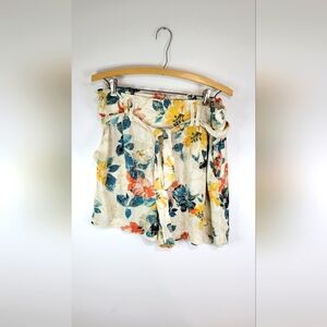 MAURICES Women's Tropical Floral High Waist Shorts Belted Pockets Summer M.